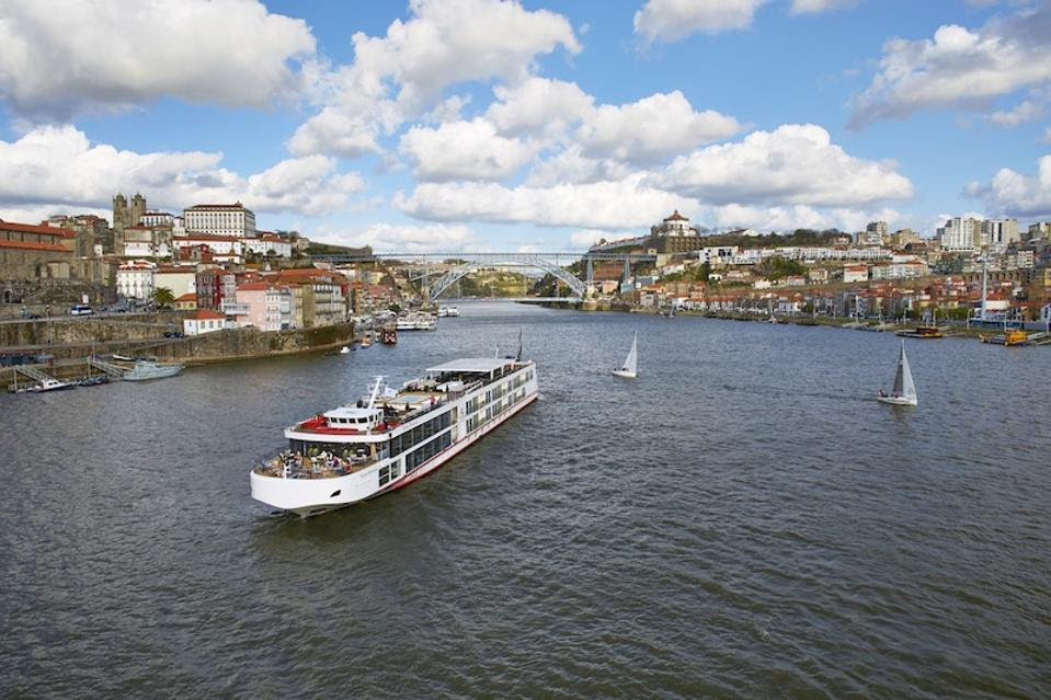 A Viking longship on the Douro River in Porto, Portugal (Credit: Viking)