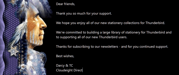 Cloudeight Stationery for Thunderbird - Spinner of Dreams