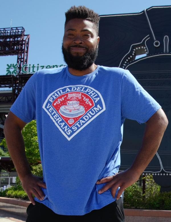 Veterans Stadium royal blue tee