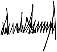 Signature of Donald J. Trump
