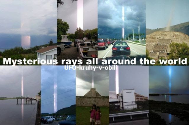 Mysterious beams of light appeared around the world. 