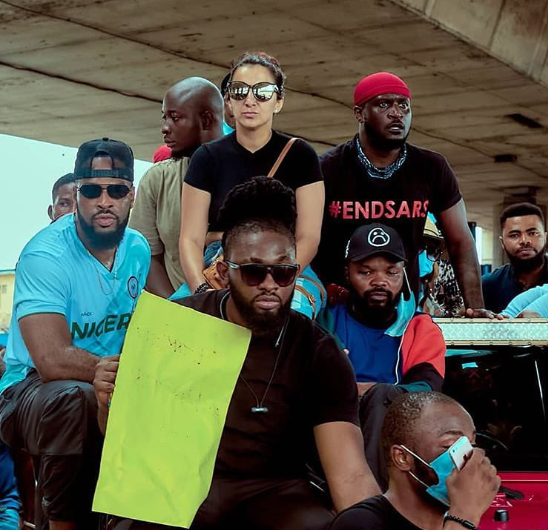 Russian woman takes part in Lagos #EndSARS protest and gives reasons for her participation