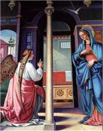 Archanioł Gabriel zwiastuje Maryi wolę Bożą Archanioł Gabriel zwiastuje Maryi wolę Bożą