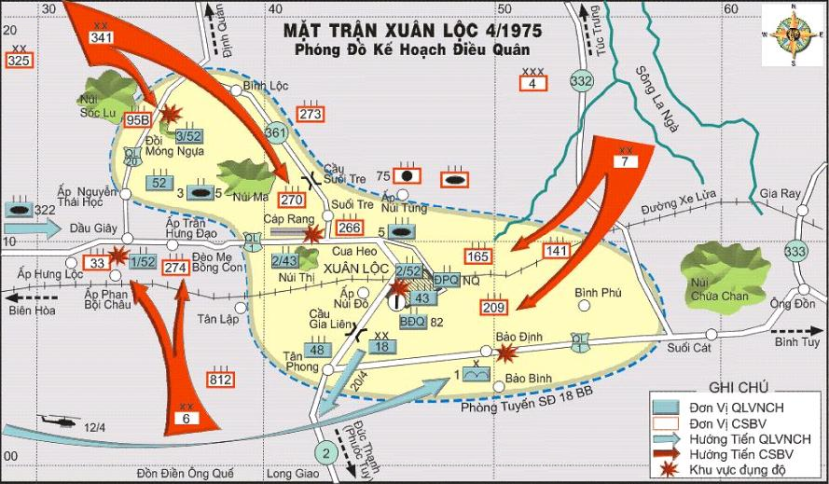 XuanLoc Bản đồ trận Xuân Lộc