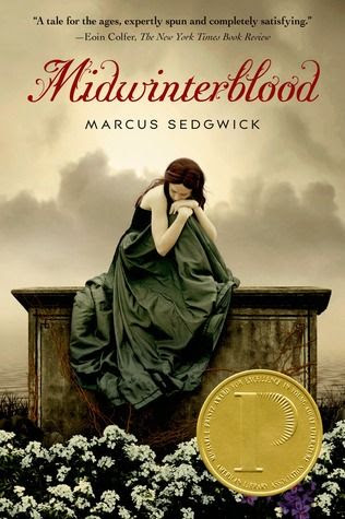 Midwinterblood - Marcus Sedgwick; new design after the Printz.  Beautiful cover.  And can we add the Printz sticker too? ;-)