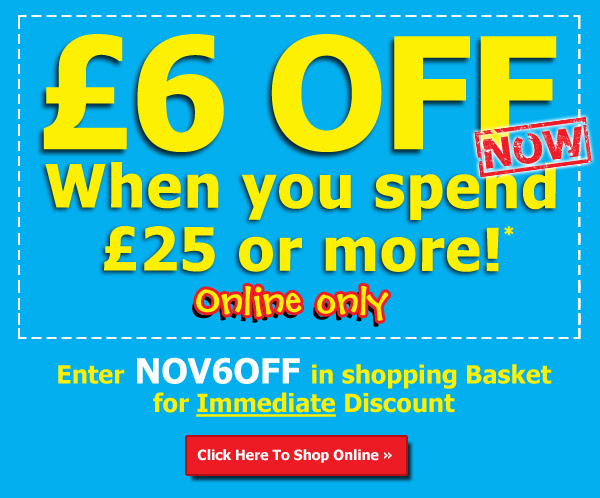 £6 Off When you spend £25 or more!*