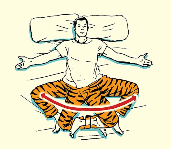 hip rotators stretch morning stretching routine illustration