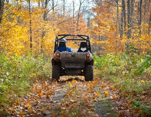 off-road vehicle heading down a Michigan trail