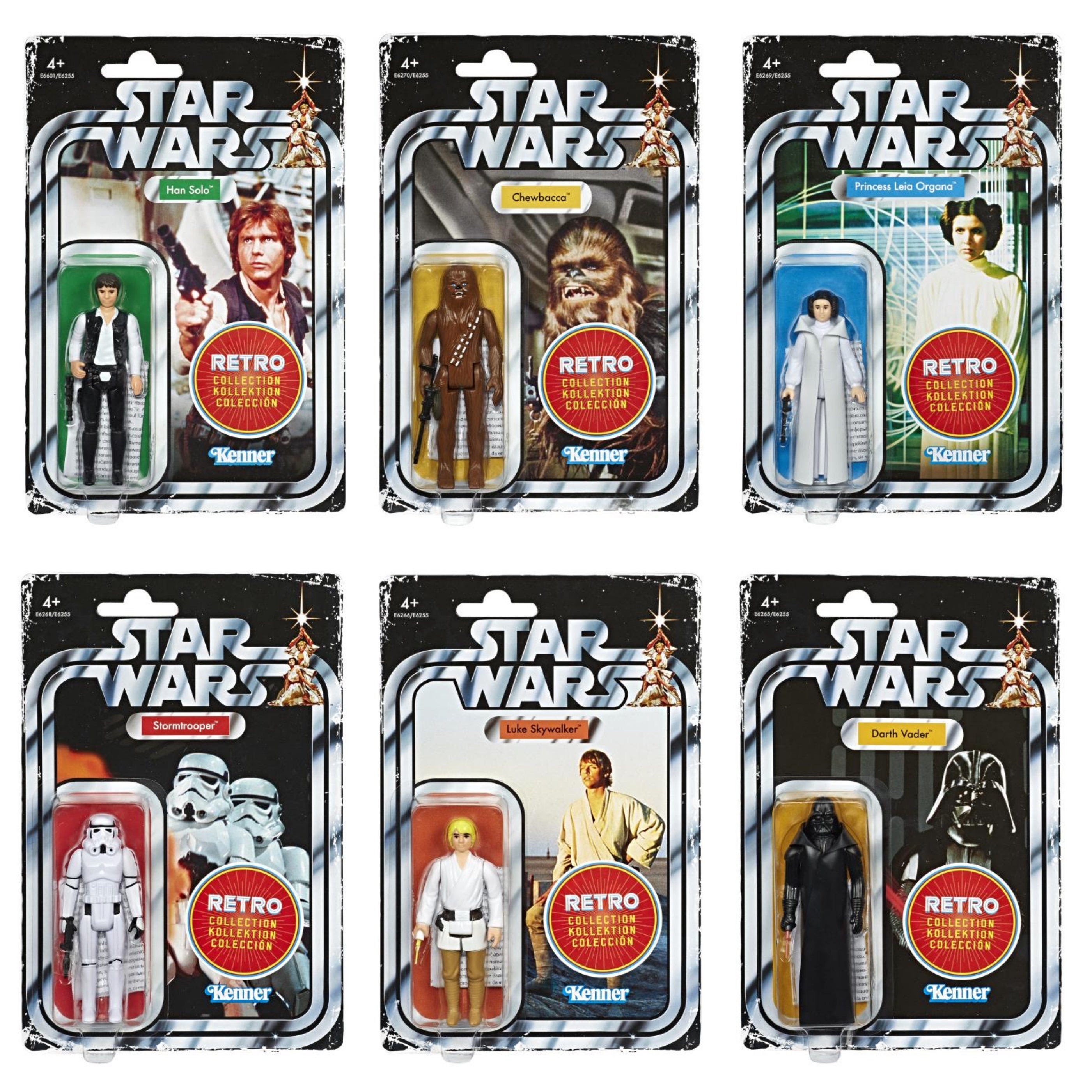 Image of Star Wars The Retro Collection Action Figures Wave 1 - Set of 6