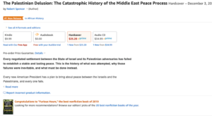 Over a week before release, The Palestinian Delusion is “#1 New Release in African History” (Yes, “African”)