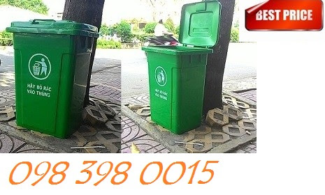 Thùng rác nhựa HDPE 90 lít nắp
