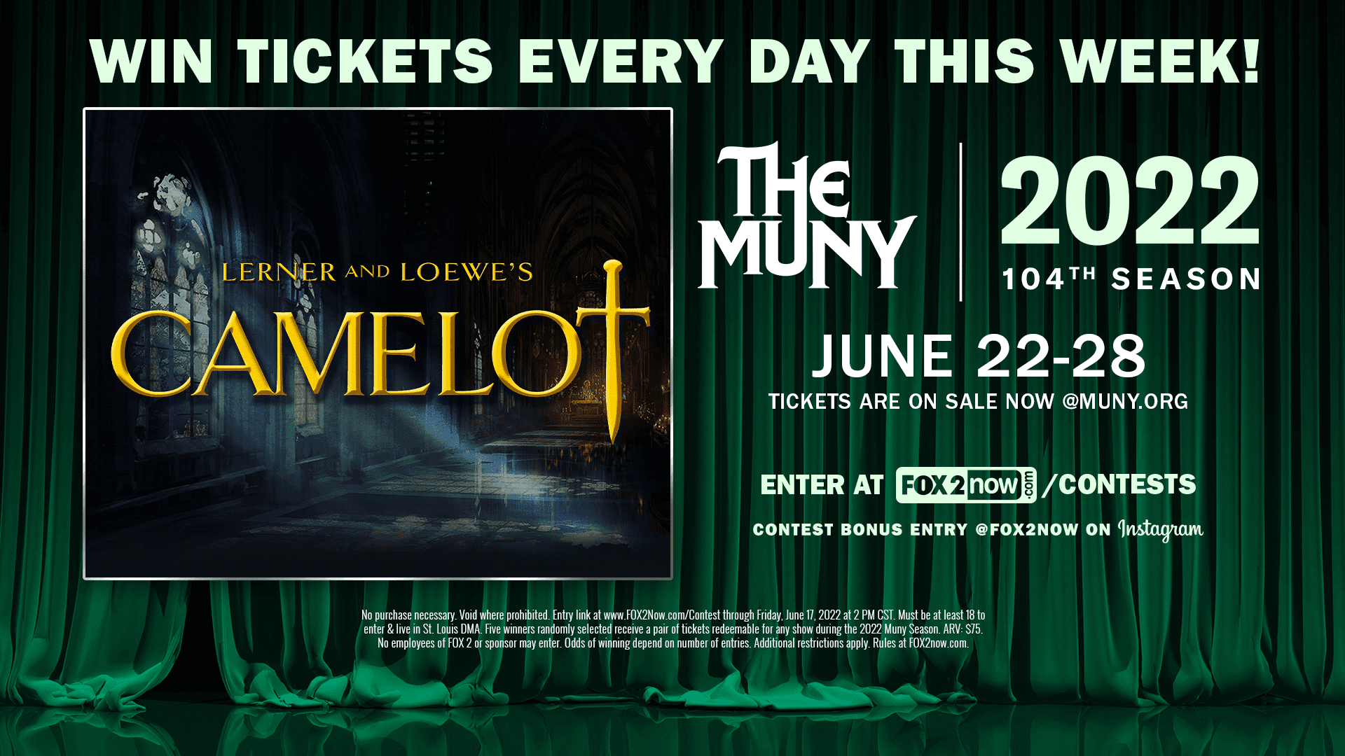 Win tickets to see Camelot at the Muny!