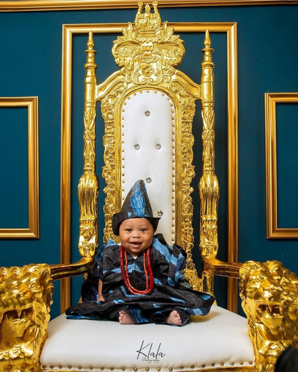 Olakunle Churchill and Rosy Meurer show their son