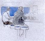 Sketching on Friday morning at the Seaplane diner - Posted on Saturday, April 4, 2015 by Kathy Weber