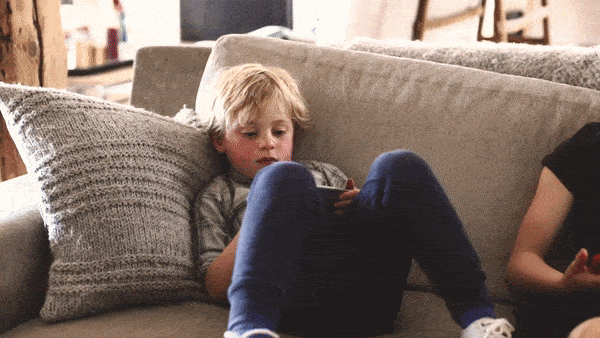 kids staring at screen GIF