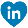 linkedin heart shaped free social media icon