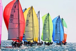 J/70s sailing under spinnaker