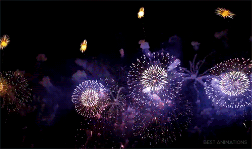 Gif showing fireworks