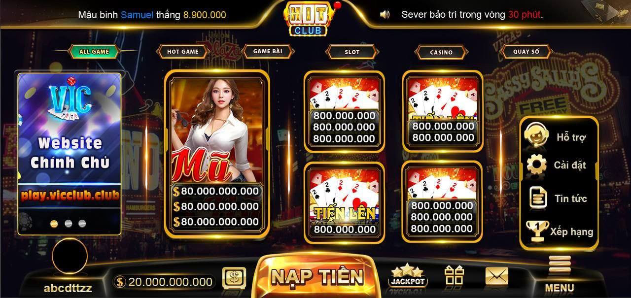 giao diện game bắt mắt, hấp dẫn tại hitclub