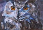 Horned Owl, Original Oil by Carol DeMumbrum - Posted on Wednesday, January 14, 2015 by Carol DeMumbrum