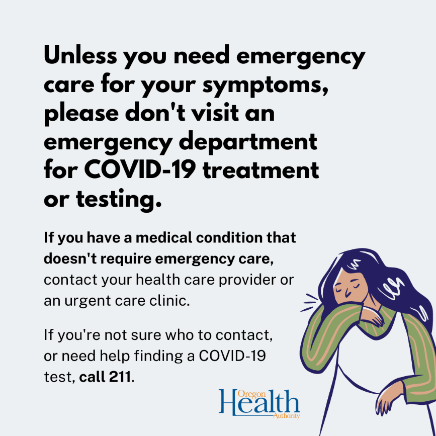 Infographic tells people to only go to the emergency department for emergency treatment. 