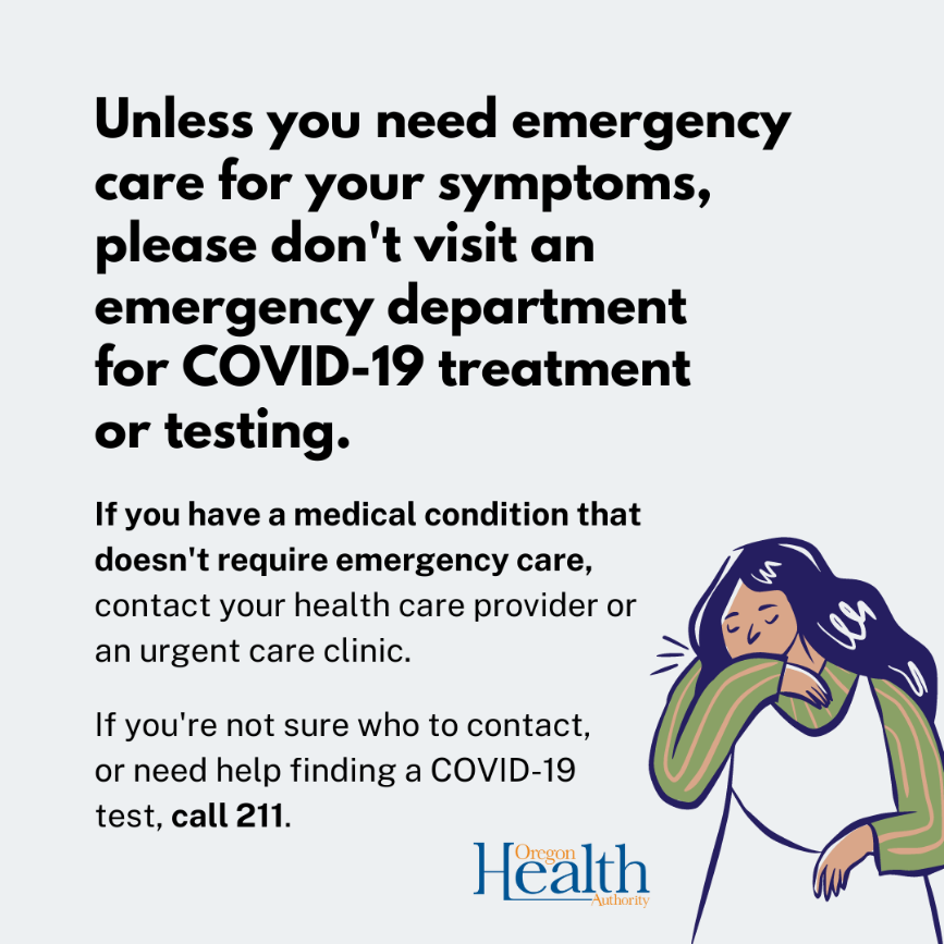 Infographic tells people to only go to the emergency department for emergency treatment.