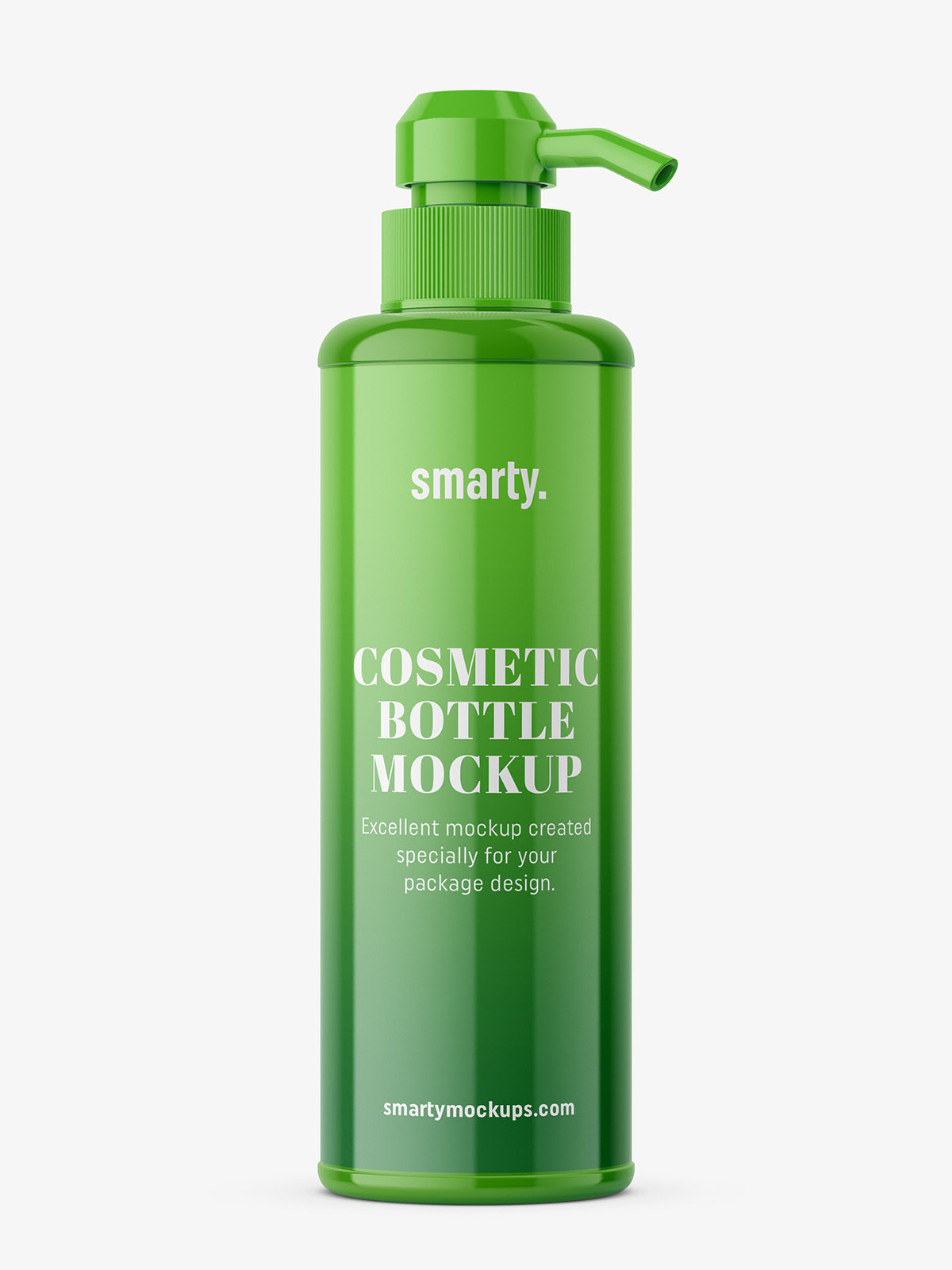 Free bottle with pump mockup / glossy Smarty Mockups