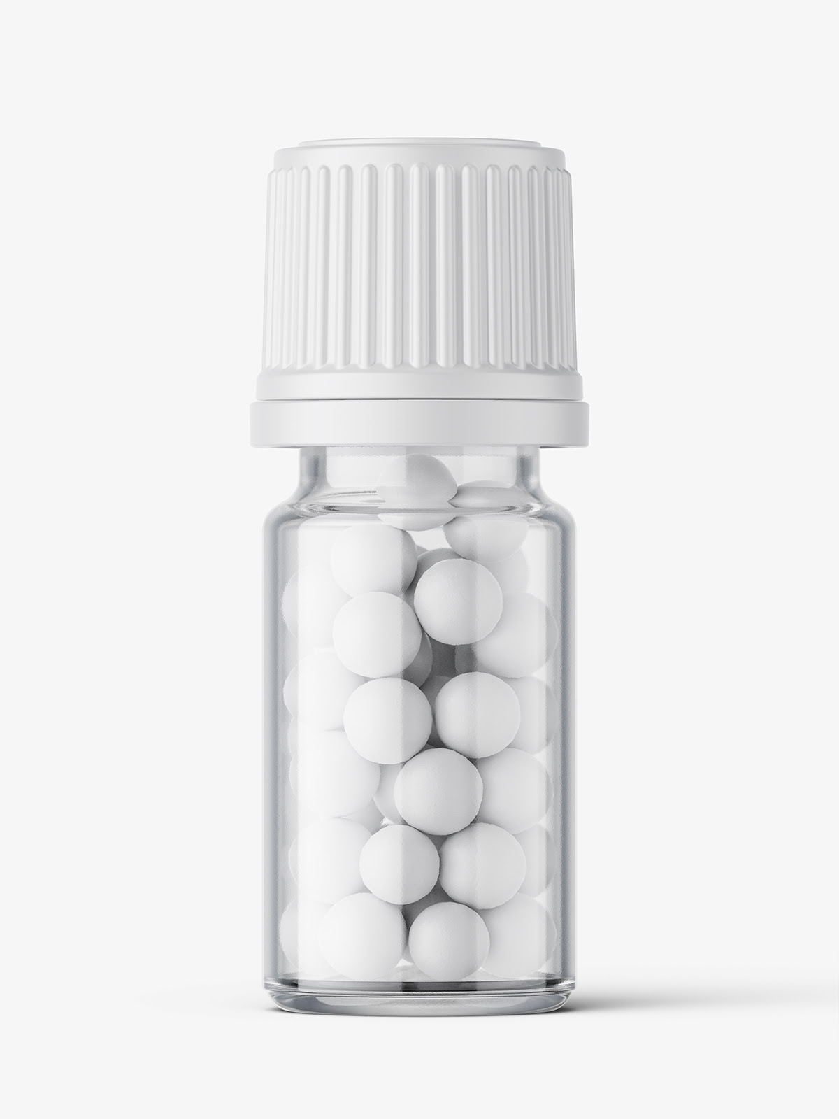 Clear bottle with pills mockup / 5 ml Smarty Mockups