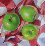 Three Green Apples Checked - Posted on Tuesday, December 2, 2014 by Donna Munsch