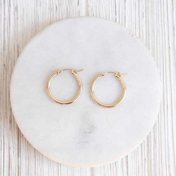 Thick 20mm Gold Filled Tube Hoop