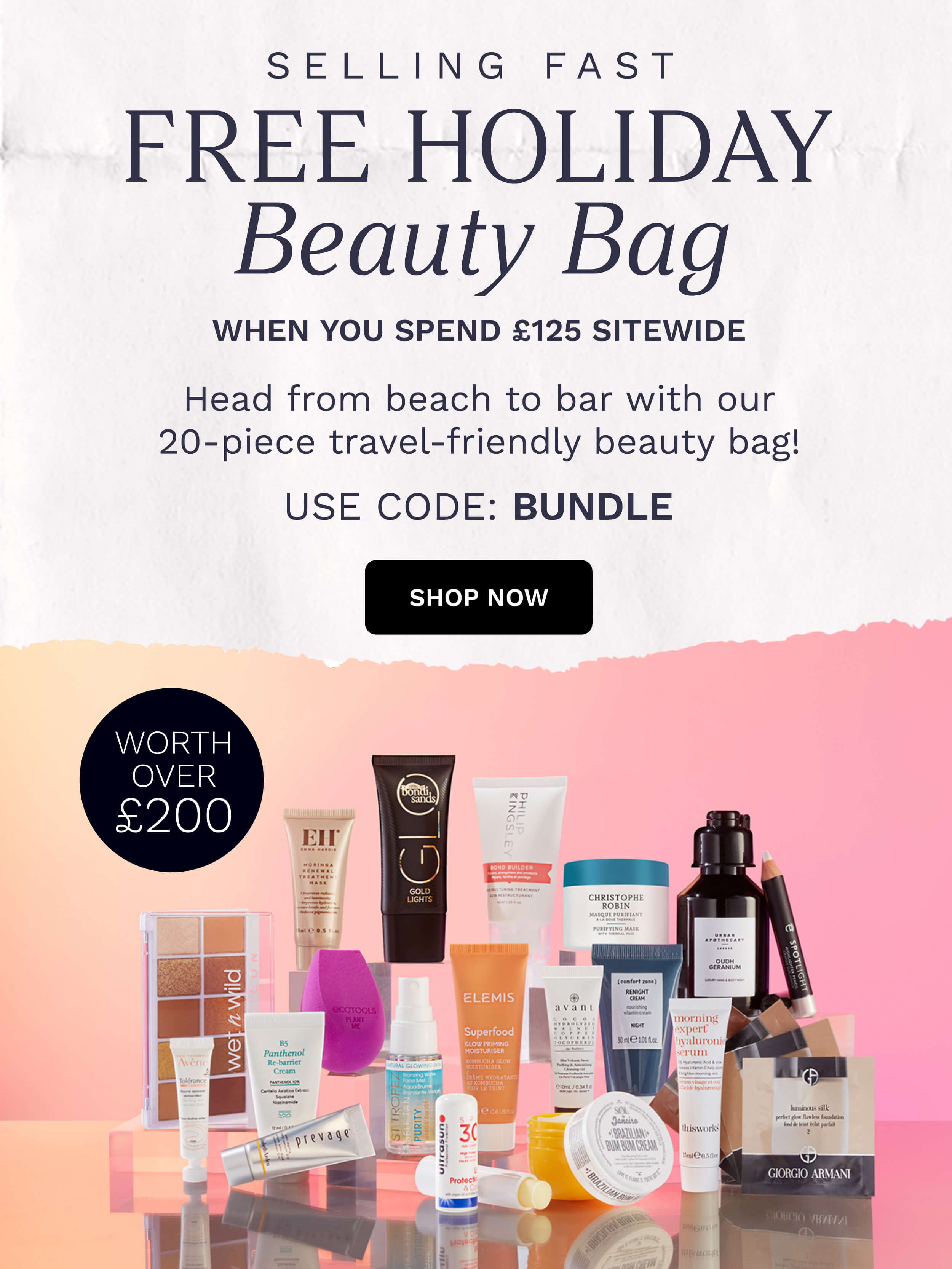 FREE HOLIDAY BEAUTY BAG