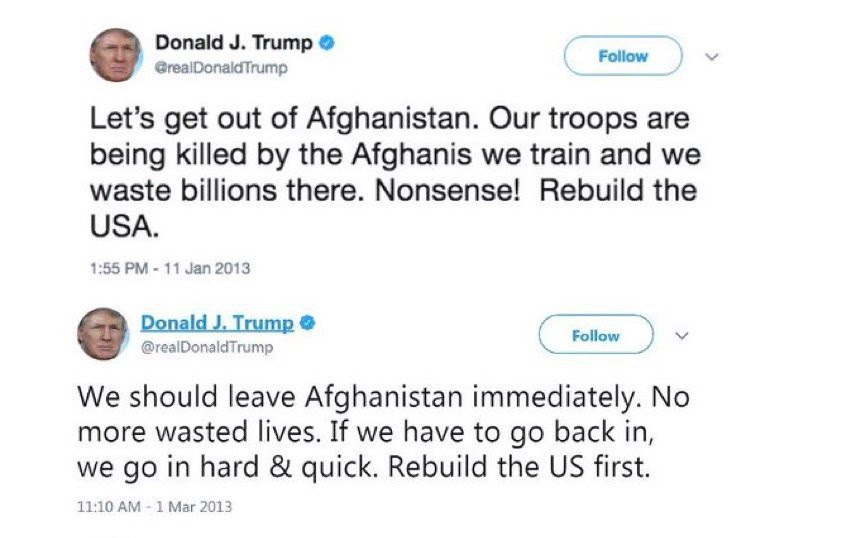 Throwback tweets of Donald Trump supporting Afghanistan withdrawal resurfaces as Joe Biden receives heavy criticism home & abroad over Taliban takeover