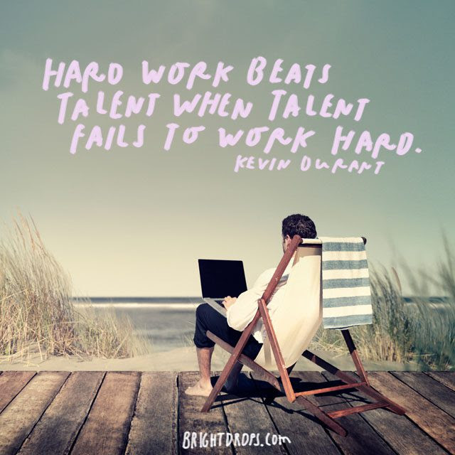 “Hard work beats talent when talent fails to work hard.” – Kevin Durant