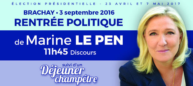 Rentrée politique de Marine Le Pen à Brachay