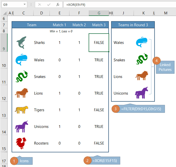 excel hash 2019 dynamic team table