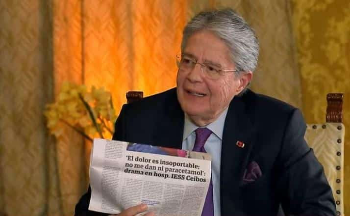 El presidente Guillemo Lasso da una entrevista llena de dardos contra la prensa