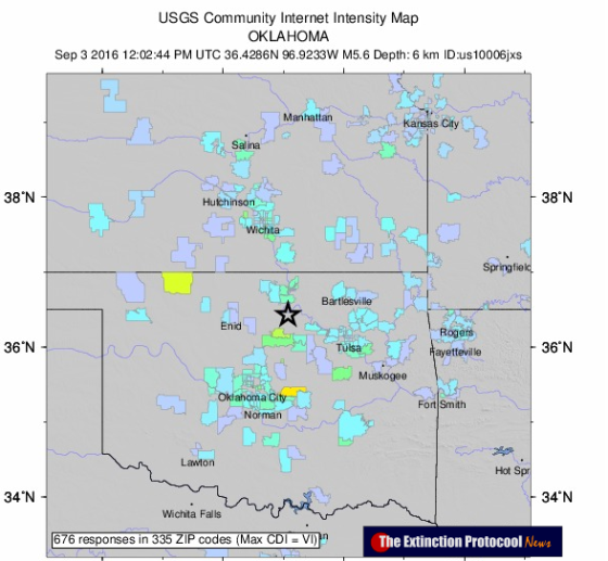 Strong 5.6 magnitude earthquakes rocks Oklahoma, strike off the coast of California Ok-eq-5