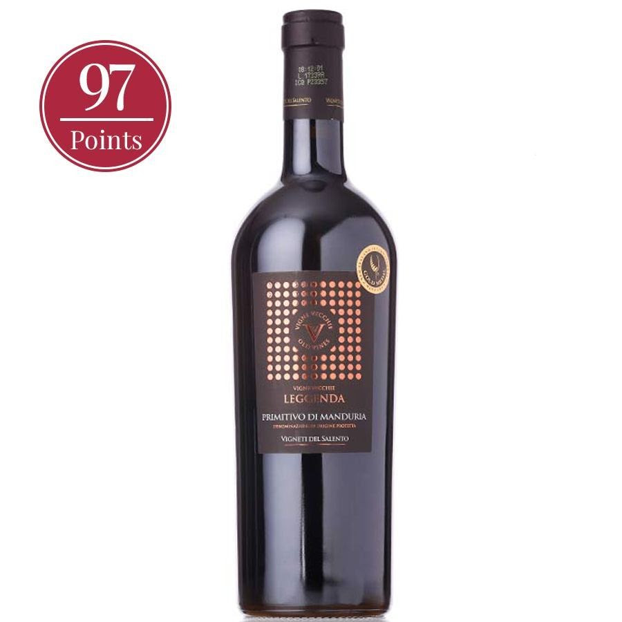 Bottle of Primitivo di Manduria DOP Vigne Vecchie Gold Series by Vigneti del Salento 2018