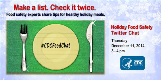 Holiday food safety Twitter chat, Dec. 11, 3 - 4 p.m.