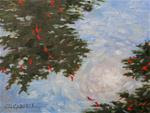 'Red Leaves Floating on Water' An Original Oil Painting by Claire Beadon Carnell 30 Paintings in 30 - Posted on Monday, January 5, 2015 by Claire Beadon Carnell