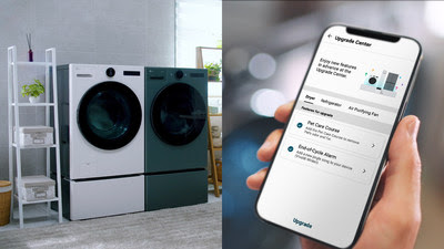 LG Upgradable Appliances_Washing Machine with Upgrade Center in ThinQ App