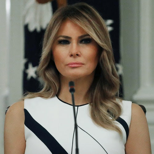 First lady Melania Trump participates in an event.