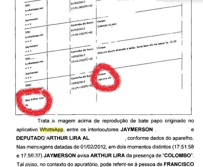 Trecho de inquérito da PF reproduz conversa por WhatsApp que Arthur Lira manteve com seu assessor poucos minutos antes de ele ter sido parado no aeroporto