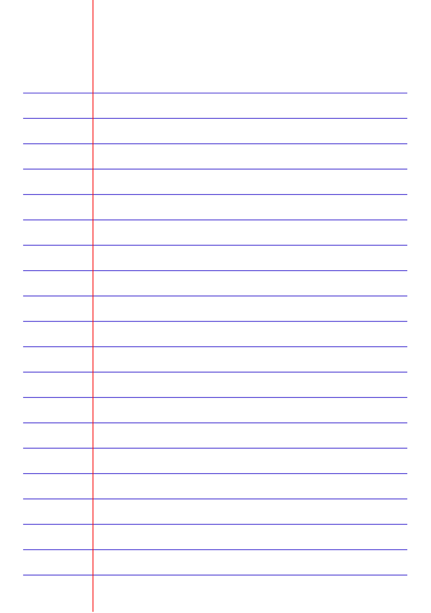 Printable Lined Paper Template Wide Ruled 8.7mm blue PDF Download