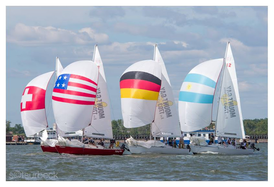 J/24s sailing on Hudson River, New York