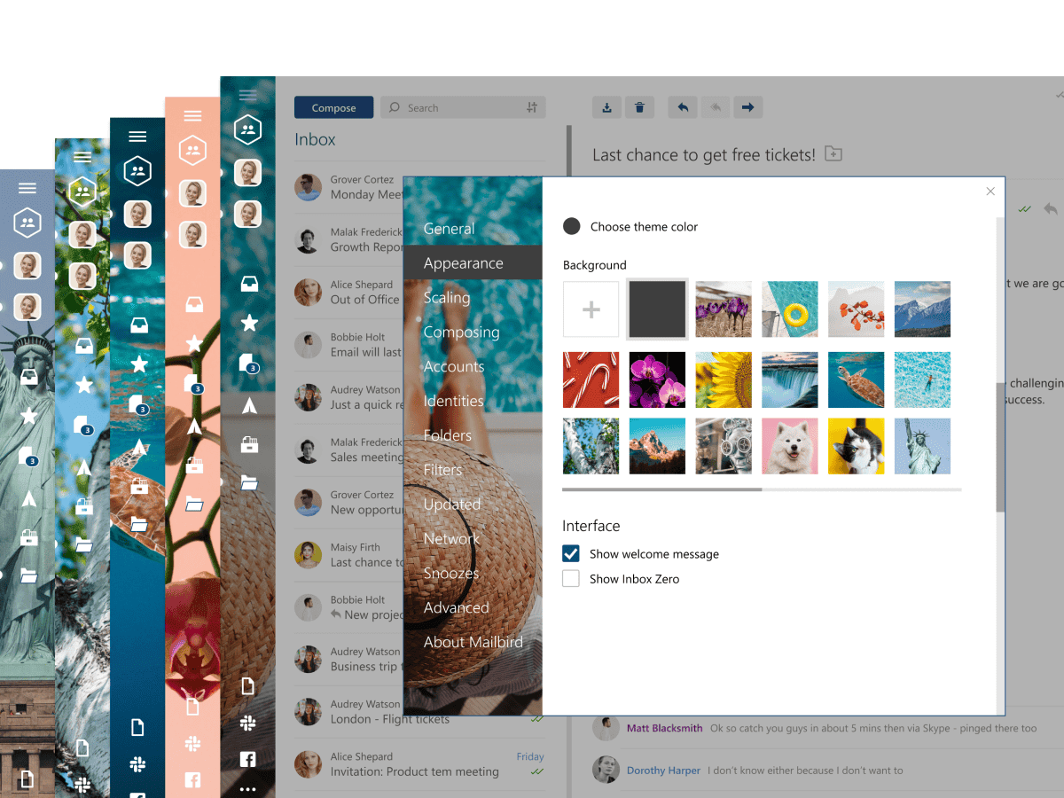 how do you change the backgroud color in mailbird