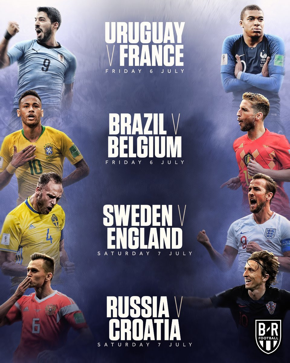 {title} Tứ kết World Cup 2018: 8 đội bóng, 4 chiếc vé, ai sẽ thắng?