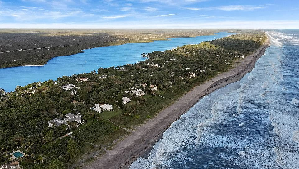 Neighbors in the exclusive Jupiter Island community include Tiger Woods, who owns a house just down the road and Celine Dion