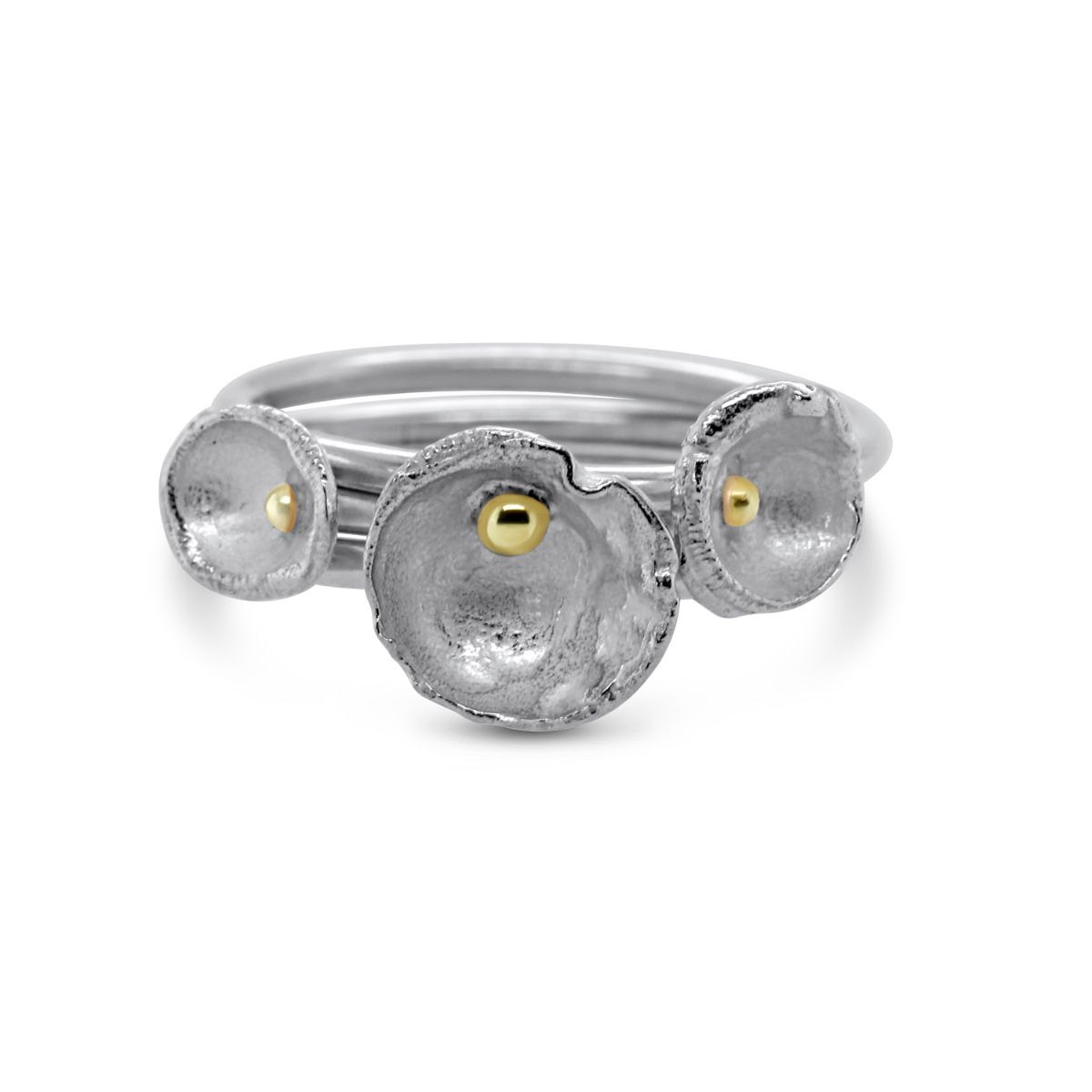 acorn cup stacking ring set by shimara carlow at designyard contemporary jewellery dublin ireland