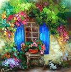 Waiting for the Dinner Bell - Romantic French Kitty - Paintings by Nancy Medina - Posted on Sunday, December 7, 2014 by Nancy Medina